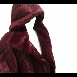 Diamond Quilted Coat Jacket Detached Hood